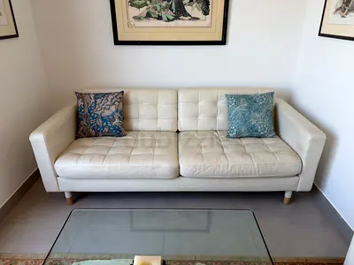 IKEA Landskrona White Leather 2-seat sofa - well maintained