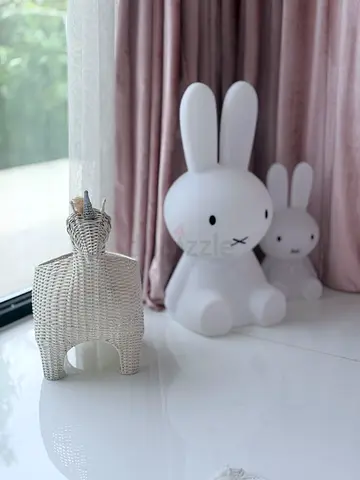 Set of 2 Miffy-style Bunny — White Nursery Decor