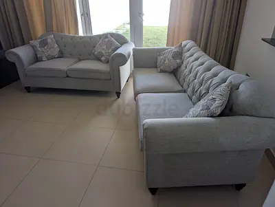 Grey Sofa Set (3-Seater + 2-Seater) – Excellent Condition