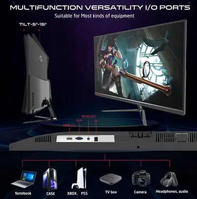 HD Monitor with HDMI  VGA Inputs and Tilt Stand — Used