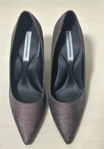 Charles and keith dark glitter pointed-toe women’s heels US 7