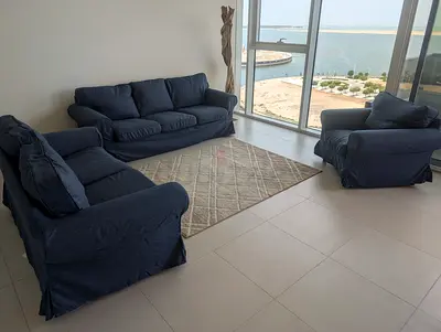 Navy blue sofa set