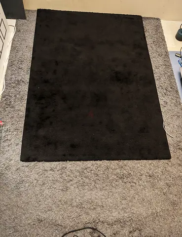 Black rectangular area rug - gently used