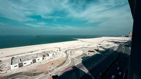 Two bedrooms and a living room, first row on Ajman Corniche - sea view - high floor - built-in wardr