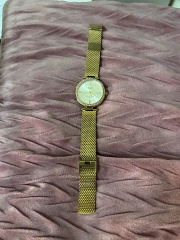 “Coach Perry Gold-Tone Mesh Bracelet Watch”