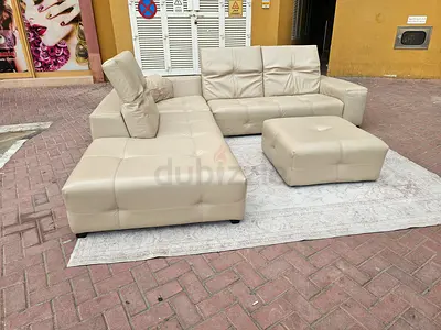 Italian L shape sofa and footstool