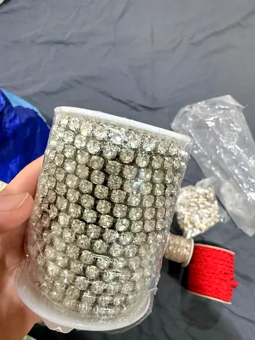 Spool of crystal rhinestone chain trim for jewelry  crafts