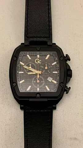 Gc Mens Spirit Tonneau Chrono Black Flex Strap Watch Y83003g2mf