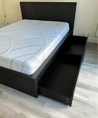 IKEA Malm Double size bed frame with ikea mattress
