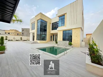 أفخم فيلل عجمان وأجمل المواقع بجوار مسجد وحديقه الياسمين مع حوش كبيرومسبح وروف وضمان كامل
