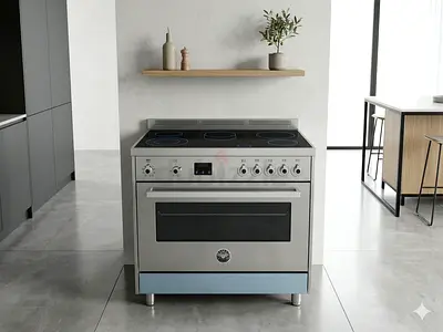 Bertazzoni latest model full electric ceramic 5 hobs stove oven fan cooking range 90x60 jtut