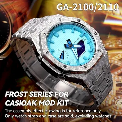 GA2100 Watch Band Case Mod Kit, Stainless Steel Strap Bezel Replacement Accessories