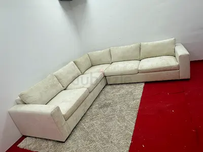 As perfect condition pottery barn beige color corner sofa