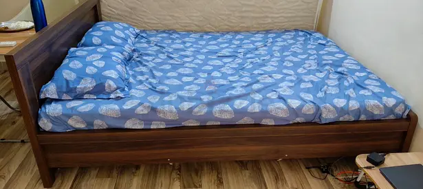 Home box - Solid wood double bed frame with bed - used