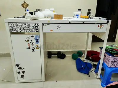 White Study Table with Drawer