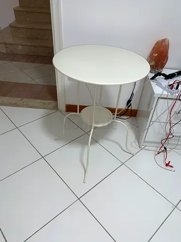 Ikea white round metal side table - lightly used