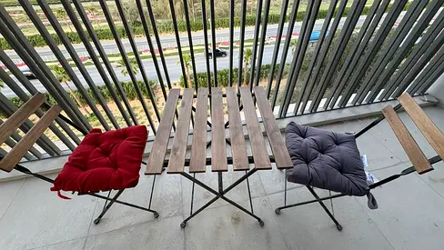 Yatai Decor Wood Chair and Table Set 3 Pcs