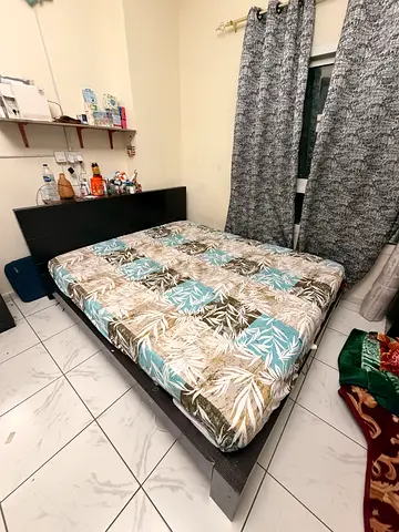 Wooden platform bed with mattress – lightly used