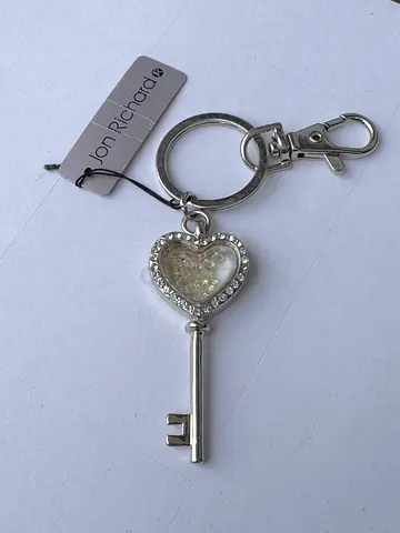 Beautiful Jon Richard Heart-Shaped  Keychain with stones