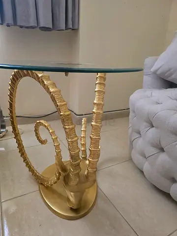 Antelope glass top side table