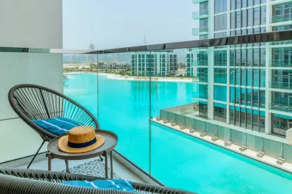 Lagoon and Burj Khalifa View | Furnished 1 BHK | Best Layout