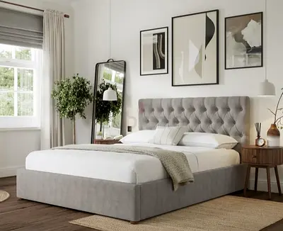 My grey Brand new Queen size bed frame storage bed Queen bed strong double bed