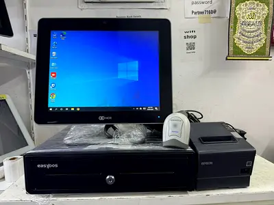 Complete POS setup — NCR i-5 touchscreen, cash drawer, Epson receipt printer  barcode scanner
