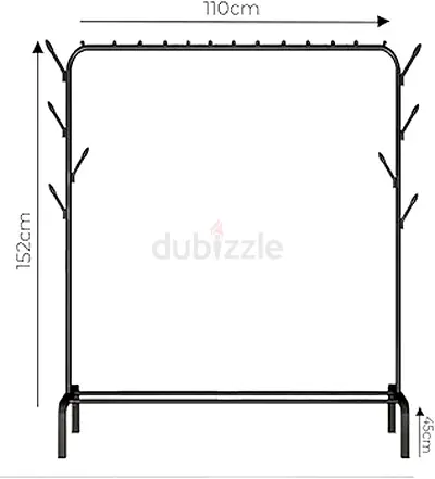 Clothing Garment Rack with Shelves, Metal Cloth Hanger Rack (CASH ON DELIVERY ALL UAE)