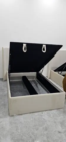White Ottoman Storage Bed Frame Base - Good Condition, Light Use