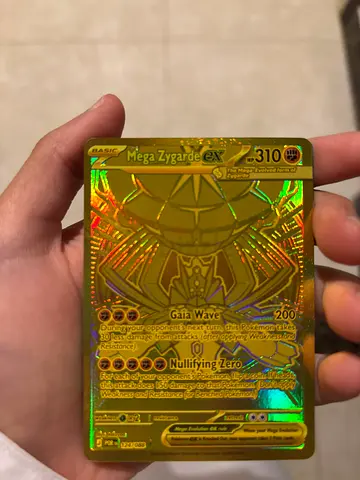 Mega Zygarde-EX gold holo Pokémon card — collectible
