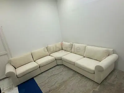 Pottery barn beige color corner sofa for sale