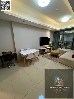 One bedroom and living room for annual rent in Gulf Towers, Ajman. Fully furnished apartment offerin
