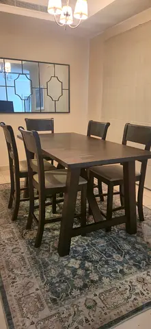 My solid wood rectangular dining table - with 6 chairs