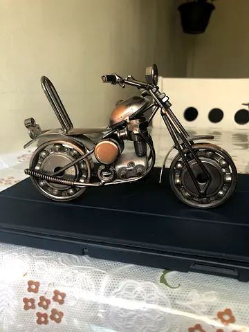 Handcrafted Metal Miniature Motorcycle Collectible (negotiable price)