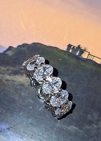 Moissanite silver ring