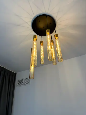 Modern tubular glass wall sconce - multi-light fixture