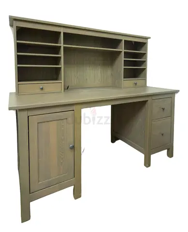 My solid wood desk with hutch — shelves, drawers and cabinet