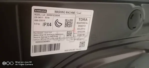 Samsung washing machine 9kg brand new condition