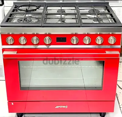 Free delivery SMEG Red Gas Range Cooker withe Electric Oven 90x60 cm