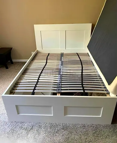 IKEA Brimness Double size bed frame with ikea mattress - like new