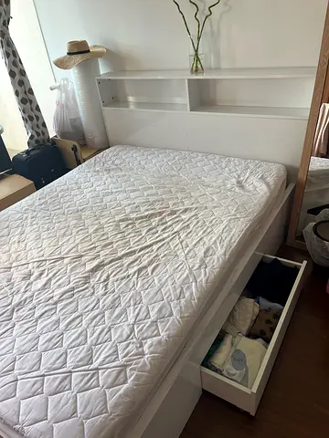 Queen Bed with Mattress  storage - 150x200 cm