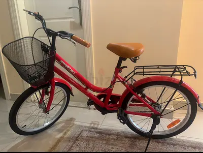 Red Cruiser Bike with Front Basket  Rear Rack