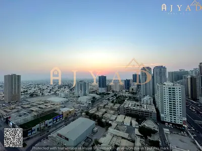 للبيع: شقة غرفة نوم وصالة في سيتي تاورز عجمان، إطلالة مباشرة على الجيران مول وشارع خليفة، بلكون مفتوح، 2 حمامات، موقع مميز، مناسبة للتمويل