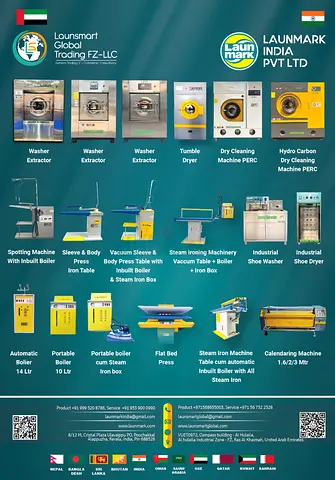 Commercial Laundry  Dry-Cleaning Machines — Washer Extractors, Dryers  Presses