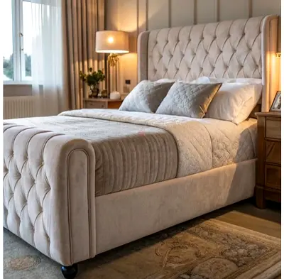 Light gray 200*200 super king size Bed