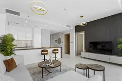 Furnished 1 BHK | Top Floor | Rare Layout | Big Living | Full Lagoon and Burj Khalifa View