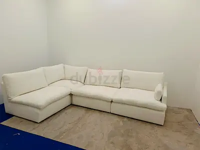 White color feather 🪶 filled modular sofa