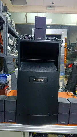 Bose acoustimass Series subwoofer and jewel double cube speakers with 3 speaker cables