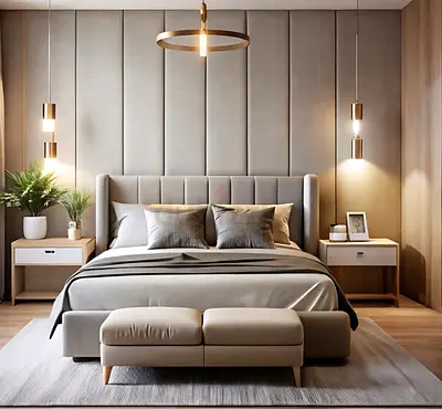 Customize Modern Upholstered King Bed all colors available