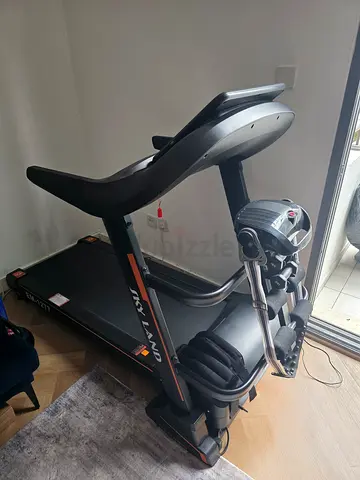 Skyland treadmill with dumbbells — used, great working condition